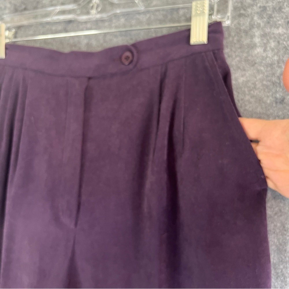 HARVE BENARD Vintage Purple Pantsuit Button Front Top Pleated Pants Size 8 FLAW - Picture 12 of 14